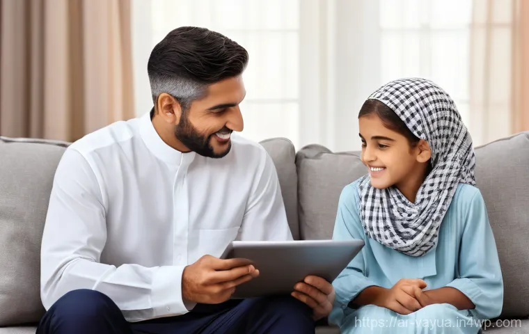 가치 중심의 재정 계획 수립을 위한 핵심 원칙 - **Prompt: Financial Planning for a Valued Future**
    A heartwarming and serene image of an Arab fa...